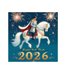 王子様 2026年 あけおめ 馬 年賀状（個別スタンプ：39）