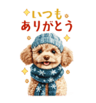 年末年始☆トイプードルお正月BIGスタンプ（個別スタンプ：19）