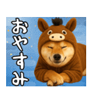 ウマの着ぐるみを着た柴犬 年末年始（個別スタンプ：24）
