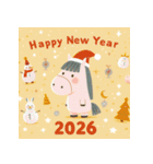 ノルディック 2026年 あけおめ 馬 年賀状（個別スタンプ：1）