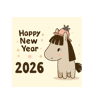 ノルディック 2026年 あけおめ 馬 年賀状（個別スタンプ：5）