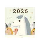 ノルディック 2026年 あけおめ 馬 年賀状（個別スタンプ：8）