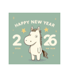 ノルディック 2026年 あけおめ 馬 年賀状（個別スタンプ：9）