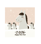 ノルディック 2026年 あけおめ 馬 年賀状（個別スタンプ：10）
