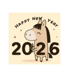 ノルディック 2026年 あけおめ 馬 年賀状（個別スタンプ：11）