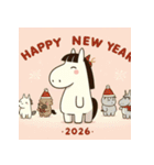 ノルディック 2026年 あけおめ 馬 年賀状（個別スタンプ：14）