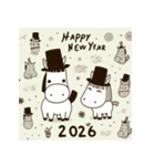 ノルディック 2026年 あけおめ 馬 年賀状（個別スタンプ：15）