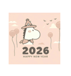 ノルディック 2026年 あけおめ 馬 年賀状（個別スタンプ：16）