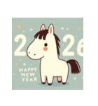 ノルディック 2026年 あけおめ 馬 年賀状（個別スタンプ：23）