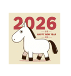 ノルディック 2026年 あけおめ 馬 年賀状（個別スタンプ：26）