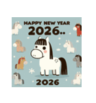 ノルディック 2026年 あけおめ 馬 年賀状（個別スタンプ：29）