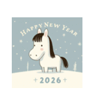 ノルディック 2026年 あけおめ 馬 年賀状（個別スタンプ：30）