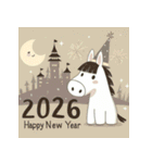 ノルディック 2026年 あけおめ 馬 年賀状（個別スタンプ：31）