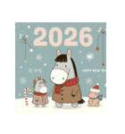 ノルディック 2026年 あけおめ 馬 年賀状（個別スタンプ：33）