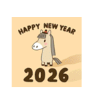ノルディック 2026年 あけおめ 馬 年賀状（個別スタンプ：35）