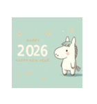 ノルディック 2026年 あけおめ 馬 年賀状（個別スタンプ：37）
