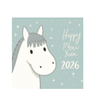 ノルディック 2026年 あけおめ 馬 年賀状（個別スタンプ：38）