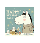 ノルディック 2026年 あけおめ 馬 年賀状（個別スタンプ：39）