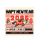 レトロゲーム 2026年 あけおめ 馬 年賀状（個別スタンプ：5）