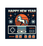 レトロゲーム 2026年 あけおめ 馬 年賀状（個別スタンプ：7）