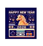 レトロゲーム 2026年 あけおめ 馬 年賀状（個別スタンプ：14）