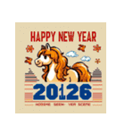 レトロゲーム 2026年 あけおめ 馬 年賀状（個別スタンプ：16）