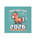 レトロゲーム 2026年 あけおめ 馬 年賀状（個別スタンプ：23）
