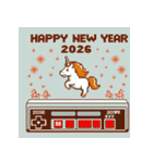 レトロゲーム 2026年 あけおめ 馬 年賀状（個別スタンプ：30）