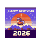 レトロゲーム 2026年 あけおめ 馬 年賀状（個別スタンプ：33）
