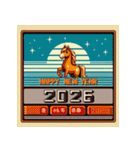 レトロゲーム 2026年 あけおめ 馬 年賀状（個別スタンプ：34）