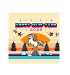 レトロゲーム 2026年 あけおめ 馬 年賀状（個別スタンプ：35）