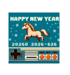 レトロゲーム 2026年 あけおめ 馬 年賀状（個別スタンプ：37）