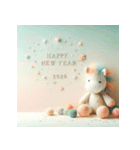 毛糸ぬいぐるみ 2026年 あけおめ 馬 年賀状（個別スタンプ：3）