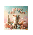 毛糸ぬいぐるみ 2026年 あけおめ 馬 年賀状（個別スタンプ：4）