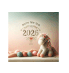 毛糸ぬいぐるみ 2026年 あけおめ 馬 年賀状（個別スタンプ：9）