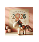 毛糸ぬいぐるみ 2026年 あけおめ 馬 年賀状（個別スタンプ：14）