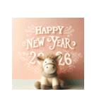 毛糸ぬいぐるみ 2026年 あけおめ 馬 年賀状（個別スタンプ：21）