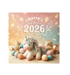 毛糸ぬいぐるみ 2026年 あけおめ 馬 年賀状（個別スタンプ：26）