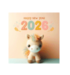 毛糸ぬいぐるみ 2026年 あけおめ 馬 年賀状（個別スタンプ：27）
