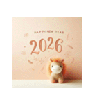 毛糸ぬいぐるみ 2026年 あけおめ 馬 年賀状（個別スタンプ：35）