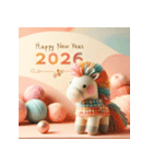 毛糸ぬいぐるみ 2026年 あけおめ 馬 年賀状（個別スタンプ：37）