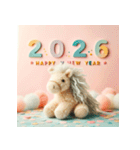 毛糸ぬいぐるみ 2026年 あけおめ 馬 年賀状（個別スタンプ：39）