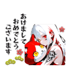 タトゥーガールと病みカワ白ネコ♡（個別スタンプ：2）