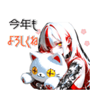 タトゥーガールと病みカワ白ネコ♡（個別スタンプ：15）