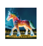 バルーンアート 2026年 あけおめ 馬 年賀状（個別スタンプ：4）