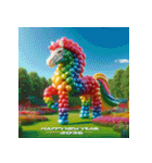 バルーンアート 2026年 あけおめ 馬 年賀状（個別スタンプ：6）