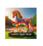 バルーンアート 2026年 あけおめ 馬 年賀状（個別スタンプ：9）