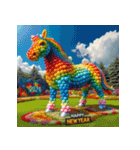 バルーンアート 2026年 あけおめ 馬 年賀状（個別スタンプ：18）