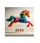 バルーンアート 2026年 あけおめ 馬 年賀状（個別スタンプ：20）