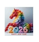 バルーンアート 2026年 あけおめ 馬 年賀状（個別スタンプ：21）